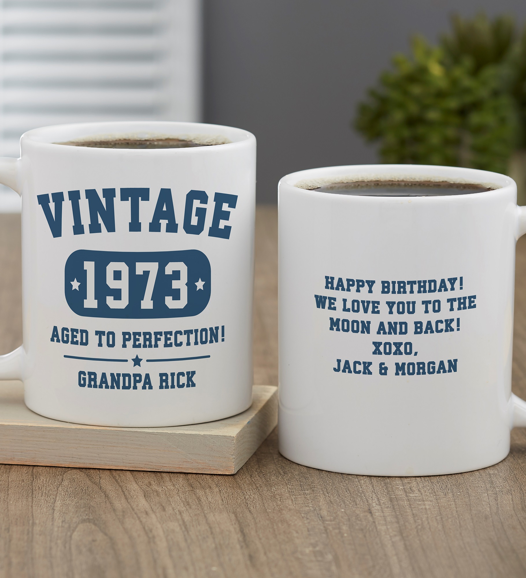 Vintage Birthday Personalized Coffee Mugs